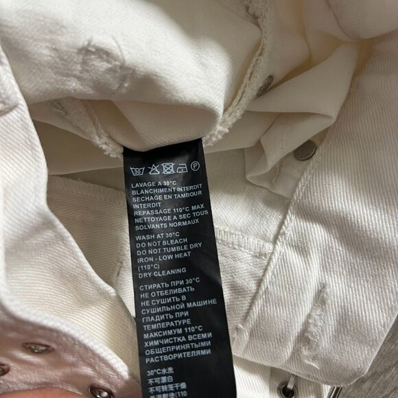 The Koople Women Ripped White Denim Shorts Size 30 High Waist With Belt - Picture 7 of 8